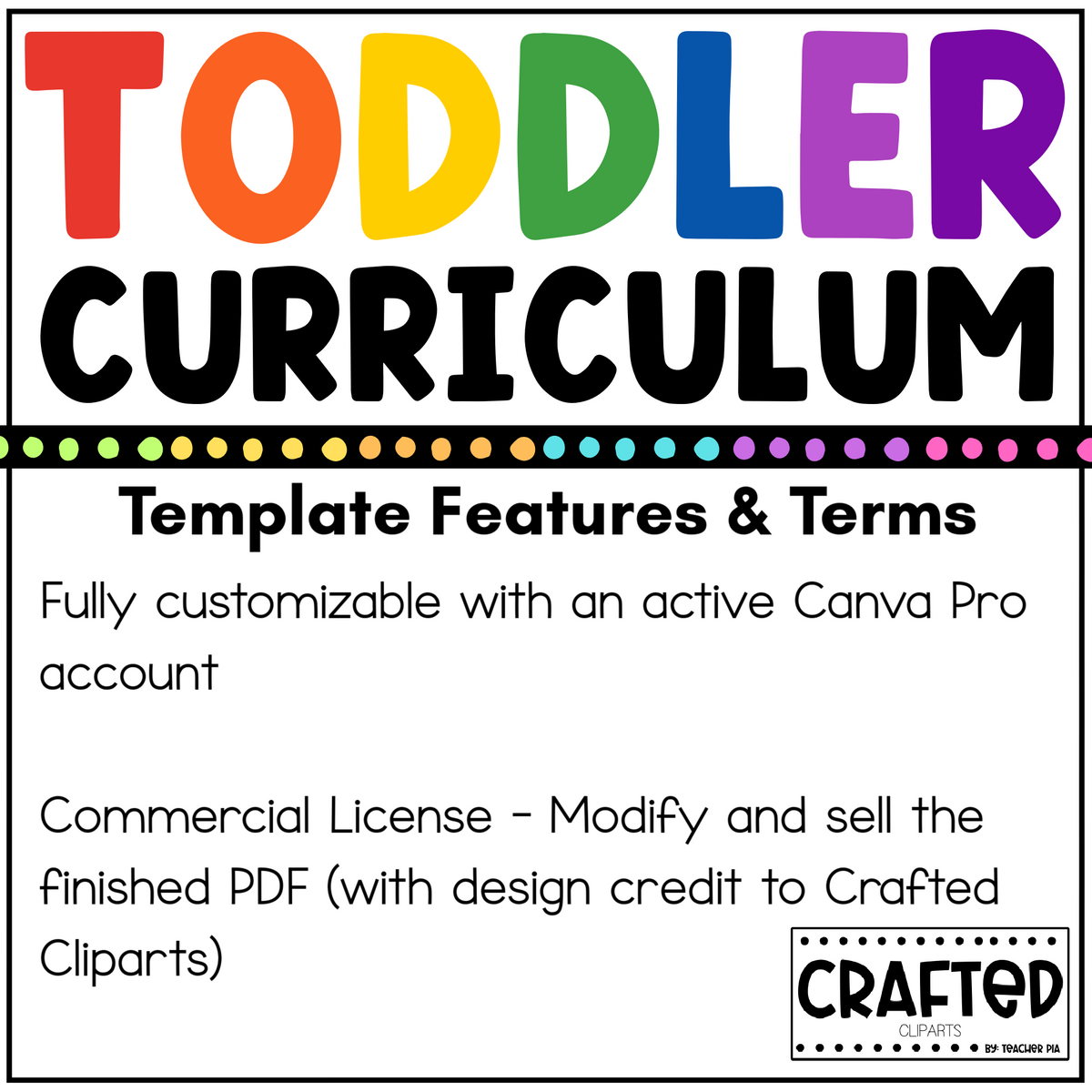 Editable Toddler Curriculum Canva Template Daycare Homeschool GROWING BUNDLE