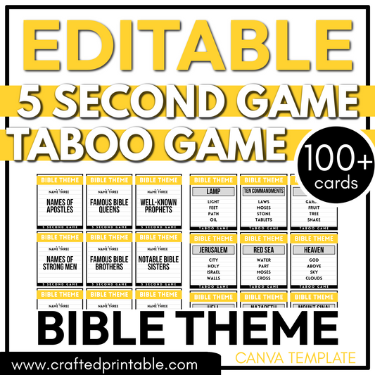 Editable Bible Theme PLR Party Game 5 Second Game & Forbidden Word Game