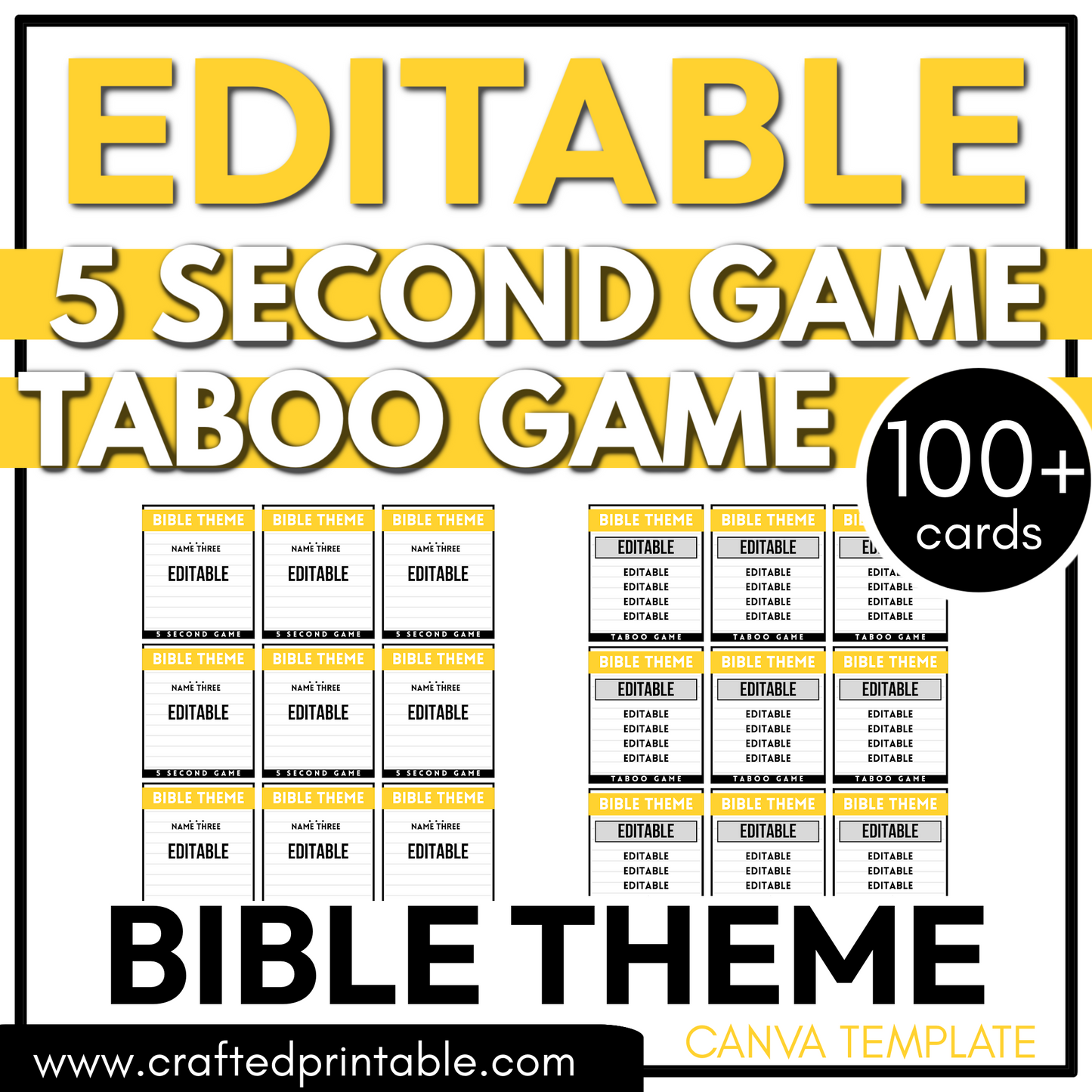Editable Bible Theme PLR Party Game 5 Second Game & Forbidden Word Game