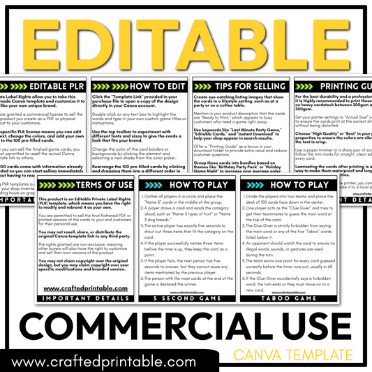 Editable Bible Theme PLR Party Game 5 Second Game & Forbidden Word Game