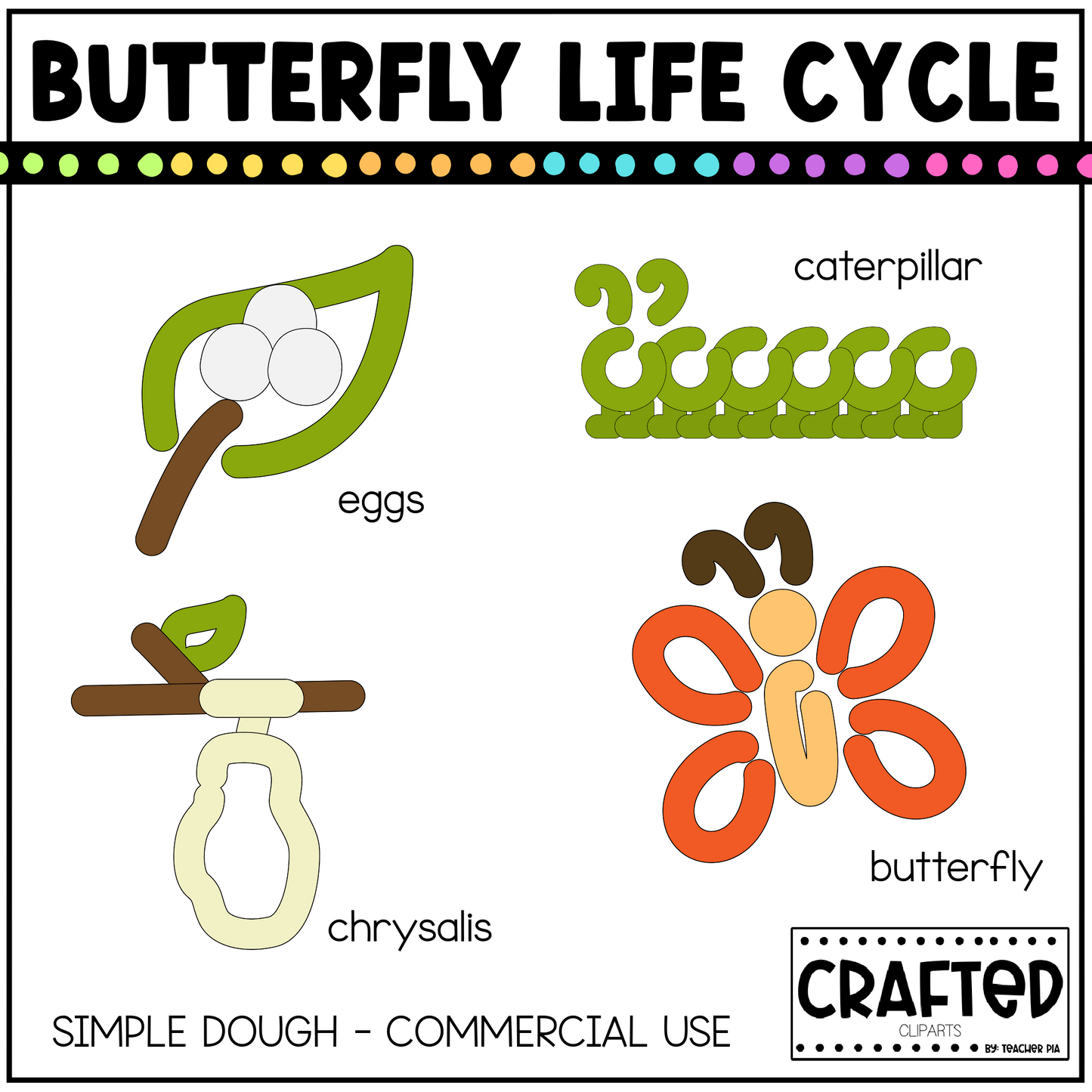 Simple Butterfly Life Cycle Playdough Pack