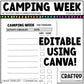 Editable Camping Week Activities and Planner Toddler Canva Template 2-4yo Summer
