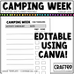 Editable Camping Week Activities and Planner Toddler Canva Template 2-4yo Summer