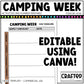 Editable Camping Week Activities and Planner Toddler Canva Template 2-4yo Summer