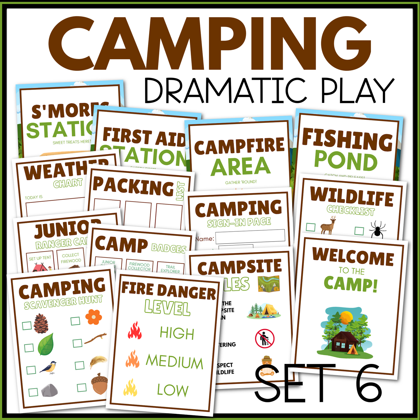 Camping Dramatic Play Printable