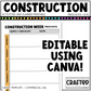 Editable Construction Week Activities and Planner Preschool Canva Template