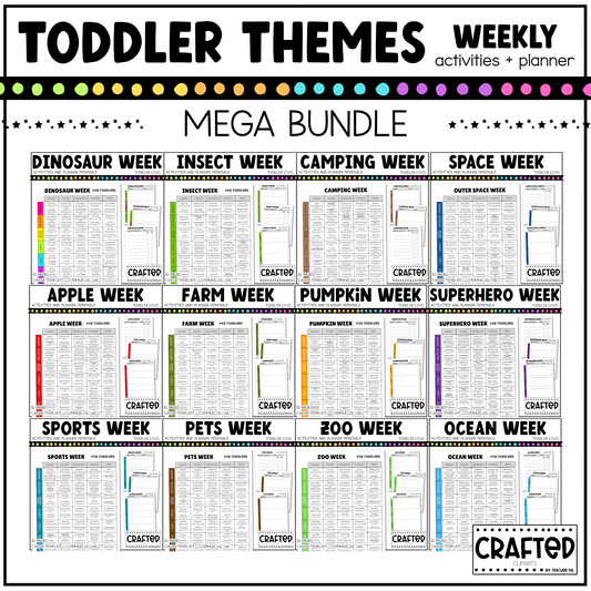 Editable Toddler Week PLAY Activities and Planner Canva Template MEGA Bundle