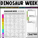 Editable Dinosaur Week Activities and Planner Toddler Canva Template 2-4yo