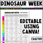 Editable Dinosaur Week Activities and Planner Toddler Canva Template 2-4yo