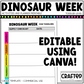 Editable Dinosaur Week Activities and Planner Toddler Canva Template 2-4yo