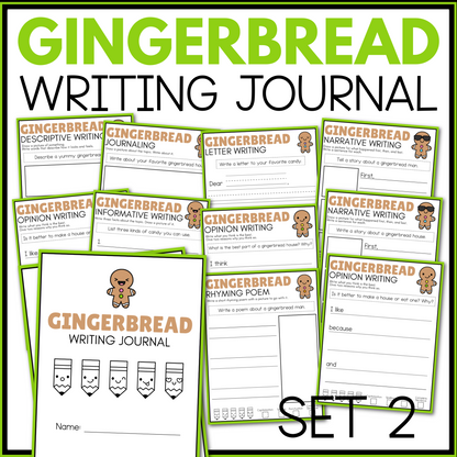 GINGERBREAD THEME WRITING JOURNAL - will send via email