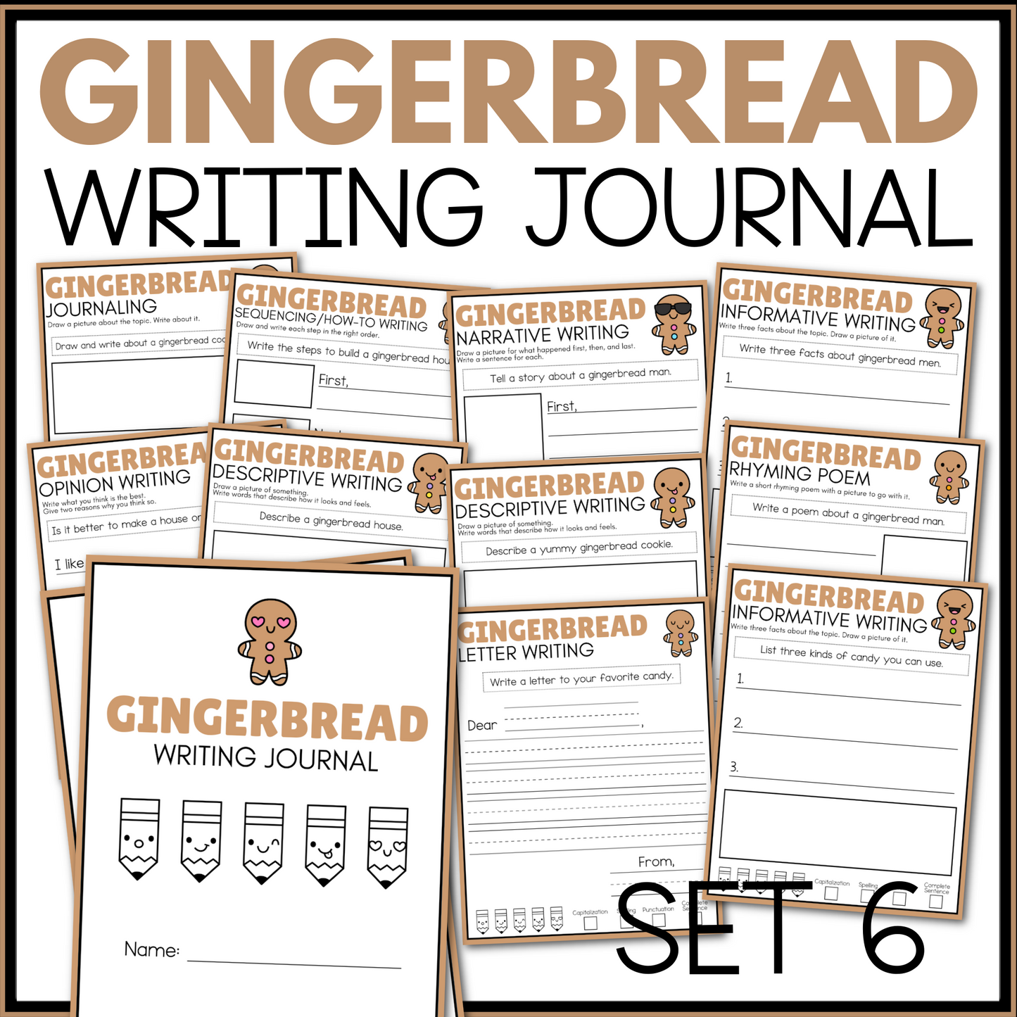 GINGERBREAD THEME WRITING JOURNAL - will send via email