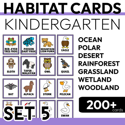 Animal Flashcards - Habitat Commercial Use