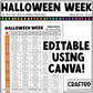 Editable Halloween Week Activities and Planner Preschool Canva Template