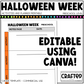 Editable Halloween Week Activities and Planner Preschool Canva Template