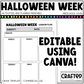 Editable Halloween Week Activities and Planner Preschool Canva Template