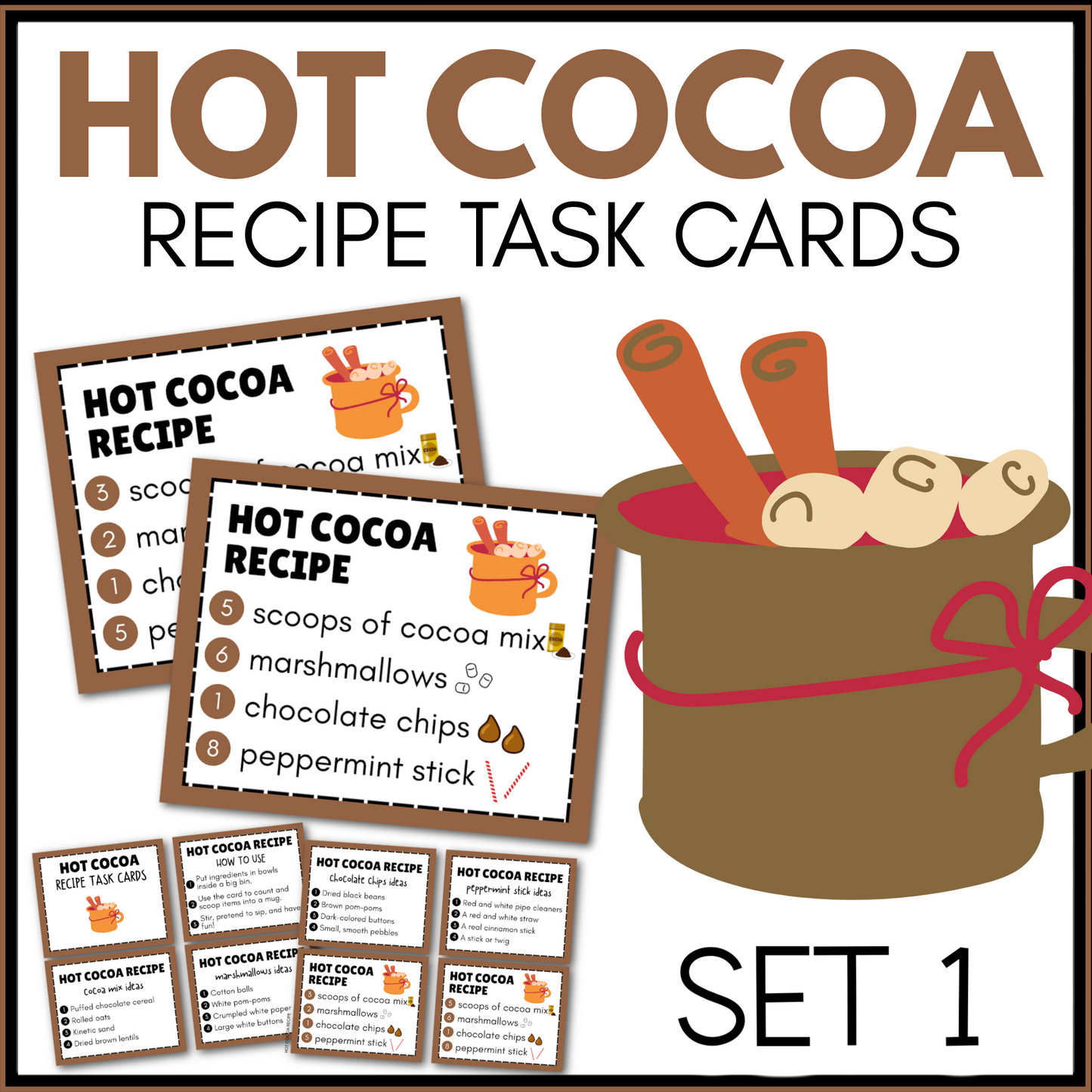 HOT COCOA RECIPE TASK CARDS (will email the files)