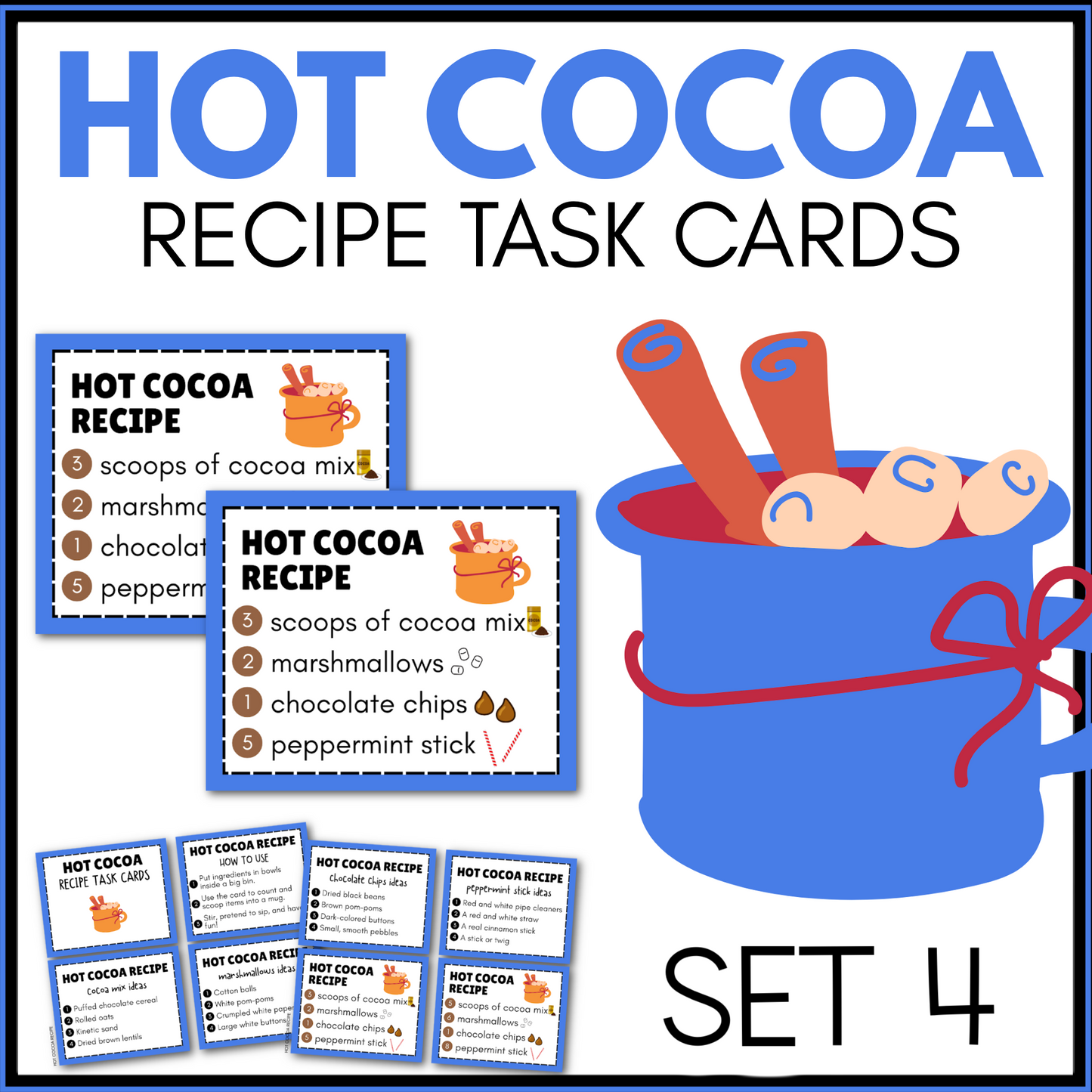 HOT COCOA RECIPE TASK CARDS (will email the files)