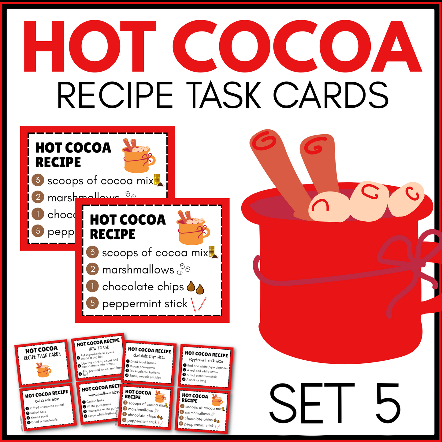 HOT COCOA RECIPE TASK CARDS (will email the files)
