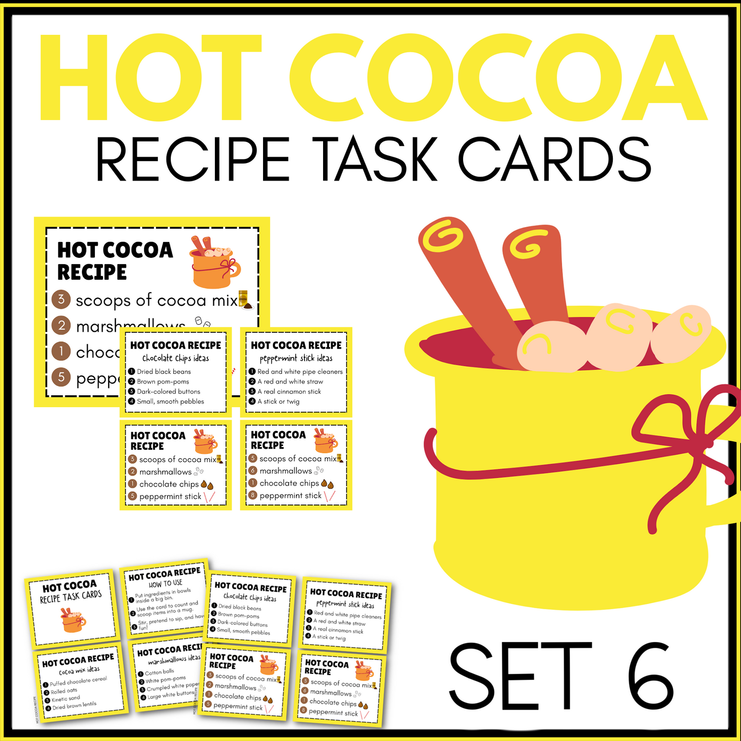HOT COCOA RECIPE TASK CARDS (will email the files)