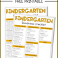 Kindergarten Readiness Checklist
