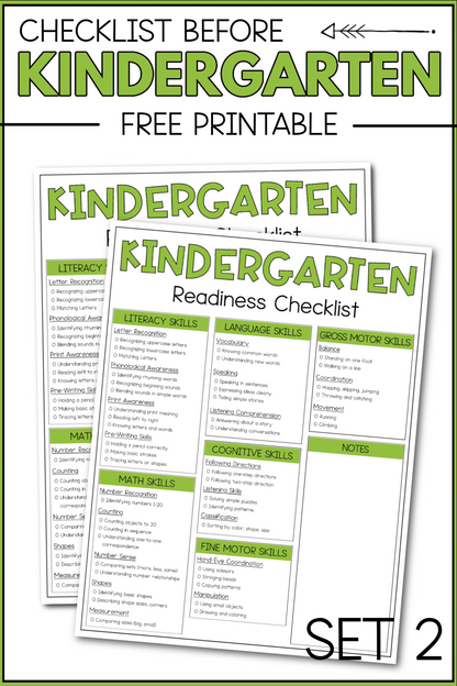 Kindergarten Readiness Checklist