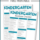 Kindergarten Readiness Checklist