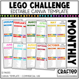 EDITABLE Le go Challenge For Kids Canva Template Commercial Use