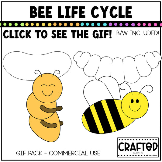 Simple Bee Life Cycle GIF Pack