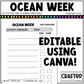 Editable Ocean Week Play Activities and Planner Toddler Canva Template 2-4yo