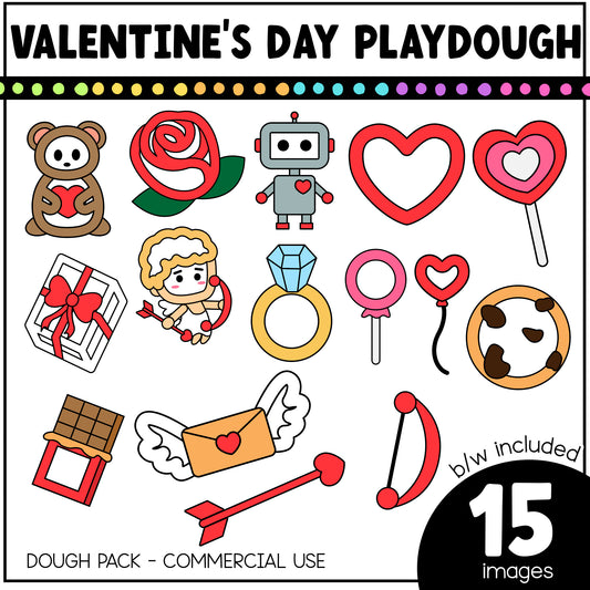 Valentine's Day Dough Clipart Pack