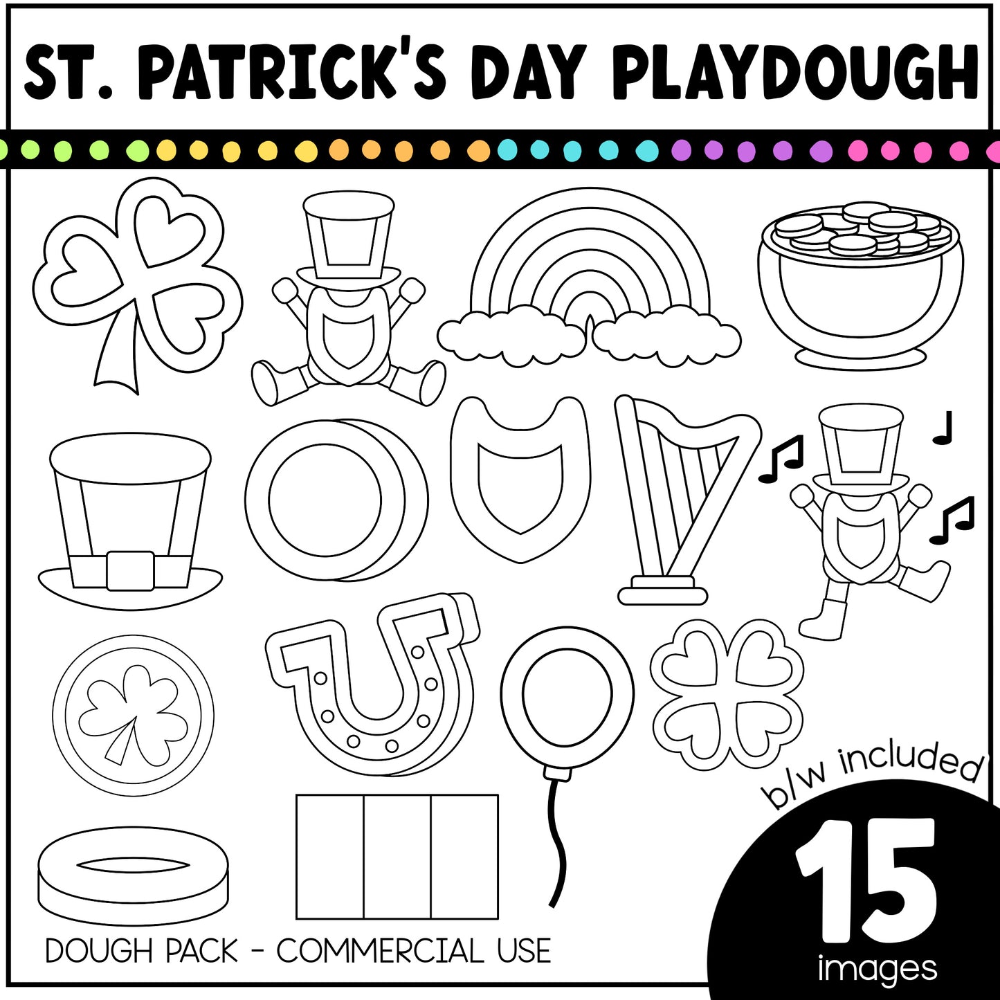 St. Patrick's Day Dough Clipart Pack