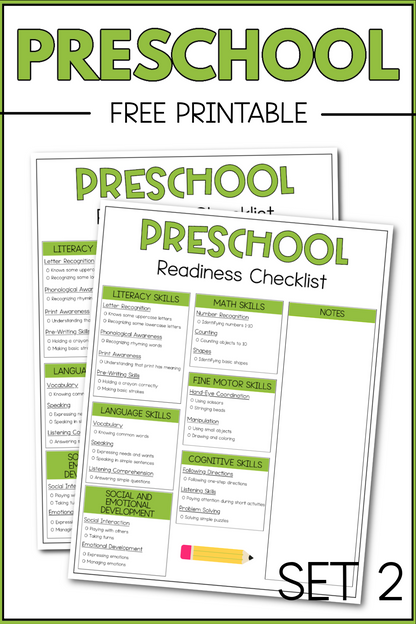 Preschool Readiness Checklist
