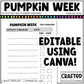 Editable Pumpkin Week Activities and Planner Toddler Canva Template 2-4yo Summer