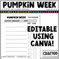 Editable Pumpkin Week Activities and Planner Toddler Canva Template 2-4yo Summer