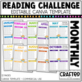 EDITABLE Reading Challenge For Kids Canva Template Commercial Use