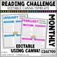 EDITABLE Reading Challenge For Kids Canva Template Commercial Use