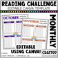 EDITABLE Reading Challenge For Kids Canva Template Commercial Use