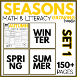 Kindergarten Math and Literacy Worksheet Growing Bundle