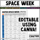 Editable Outer Space Week Activities and Planner Preschool Canva Template