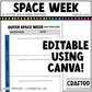 Editable Outer Space Week Activities and Planner Toddler Canva Template 2-4 Sped