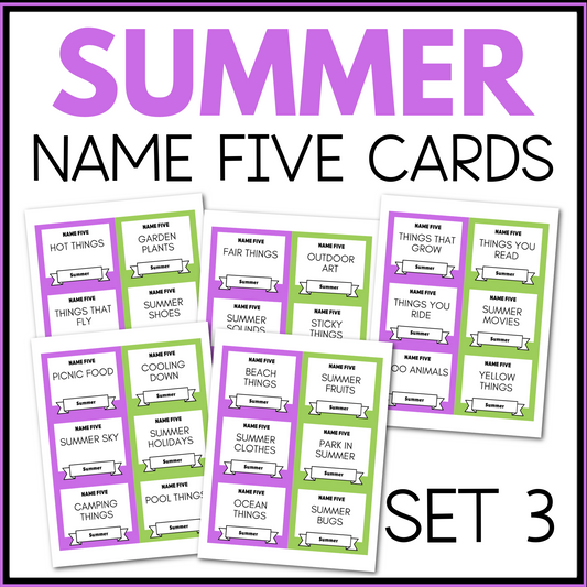 Summer Name Five Cards