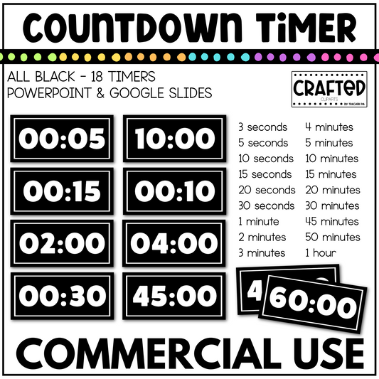 18 All Black Countdown Timer Classroom Management Tool Morning Meeting Video