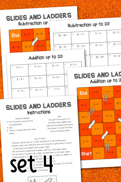 Slides and Ladders Addition and Subtraction up to 20