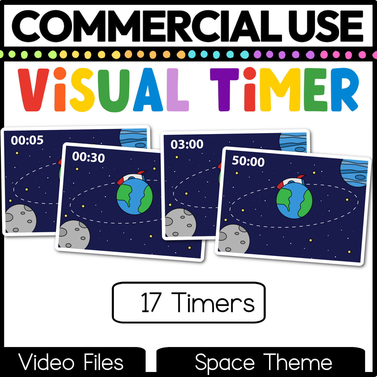 Space Theme Visual Timer Countdown Classroom Management Video