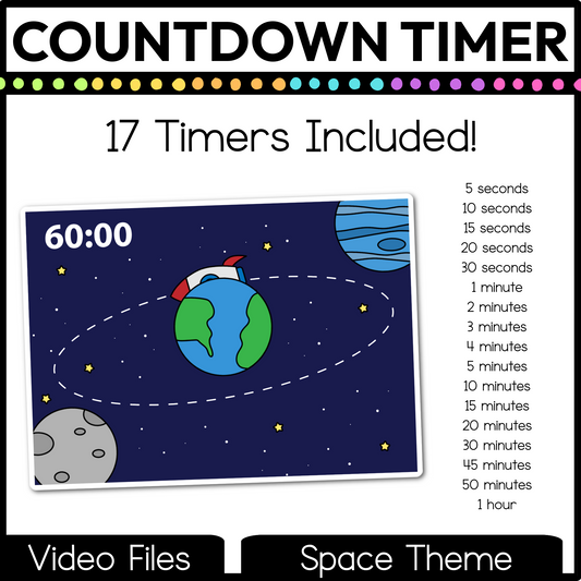 Space Theme Visual Timer Countdown Classroom Management Video