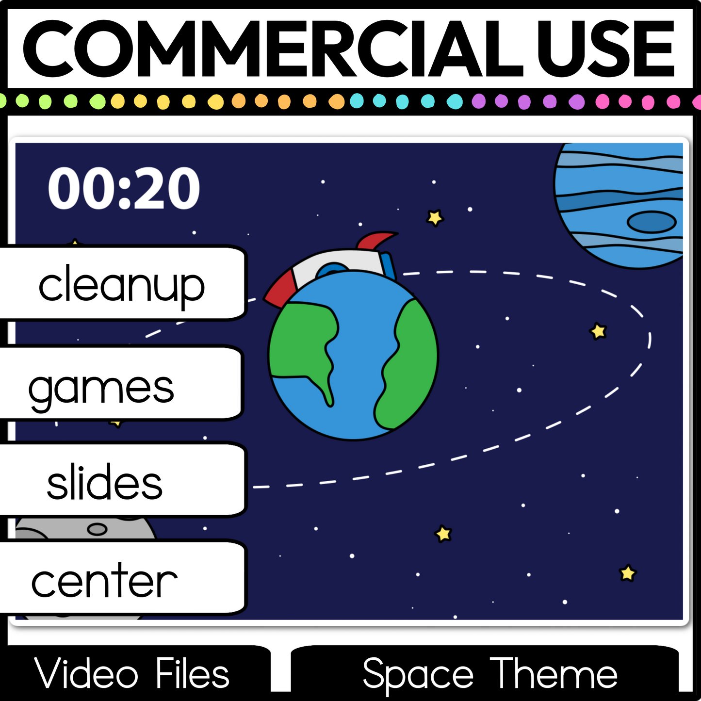 Space Theme Visual Timer Countdown Classroom Management Video