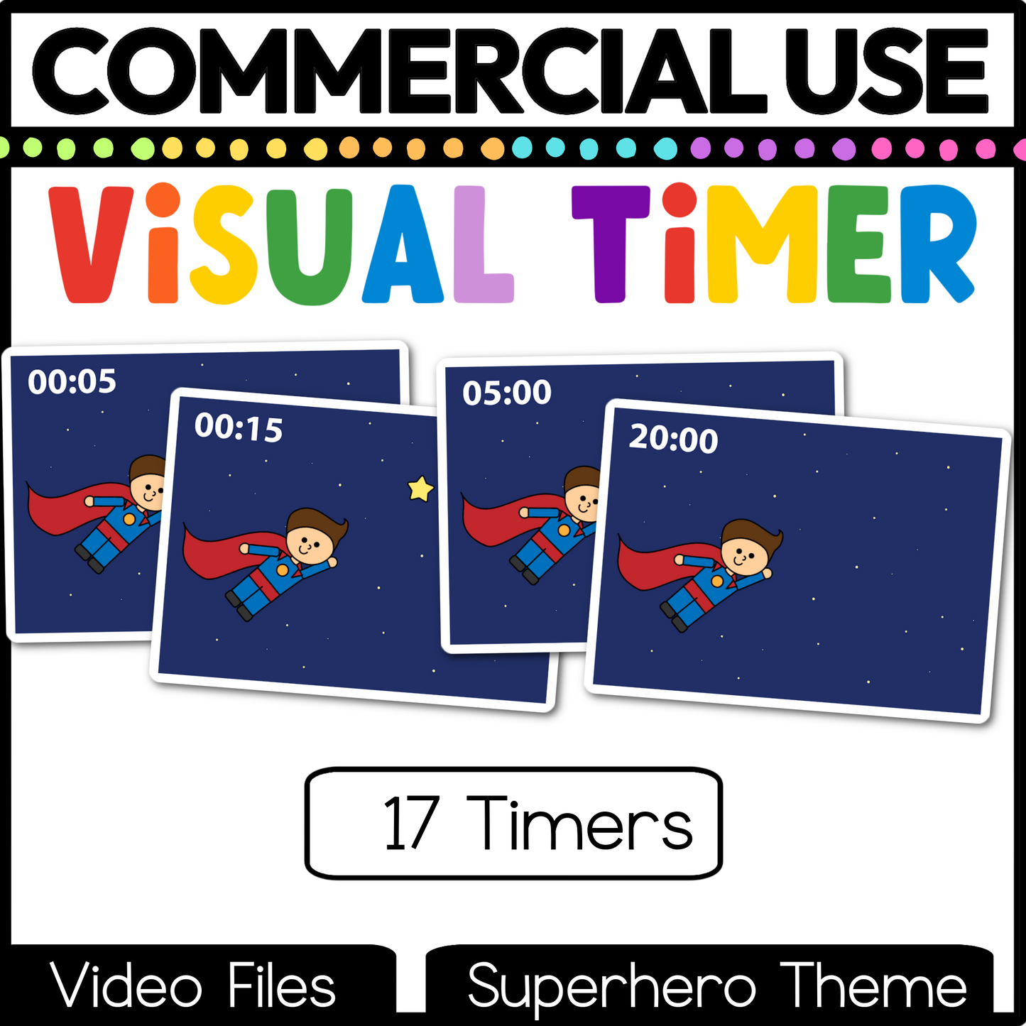 Superhero Theme Visual Timer Countdown Classroom Management Video