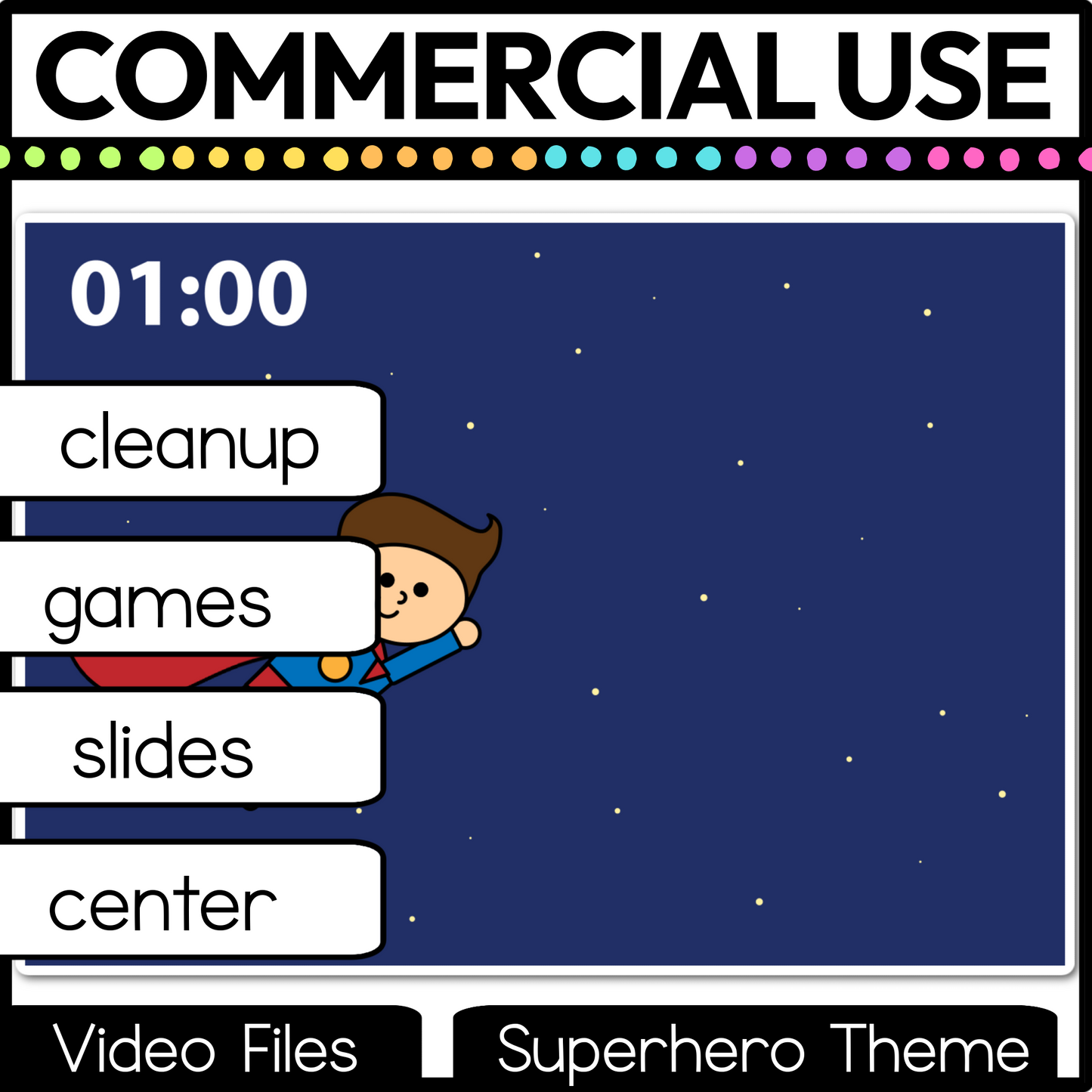 Superhero Theme Visual Timer Countdown Classroom Management Video