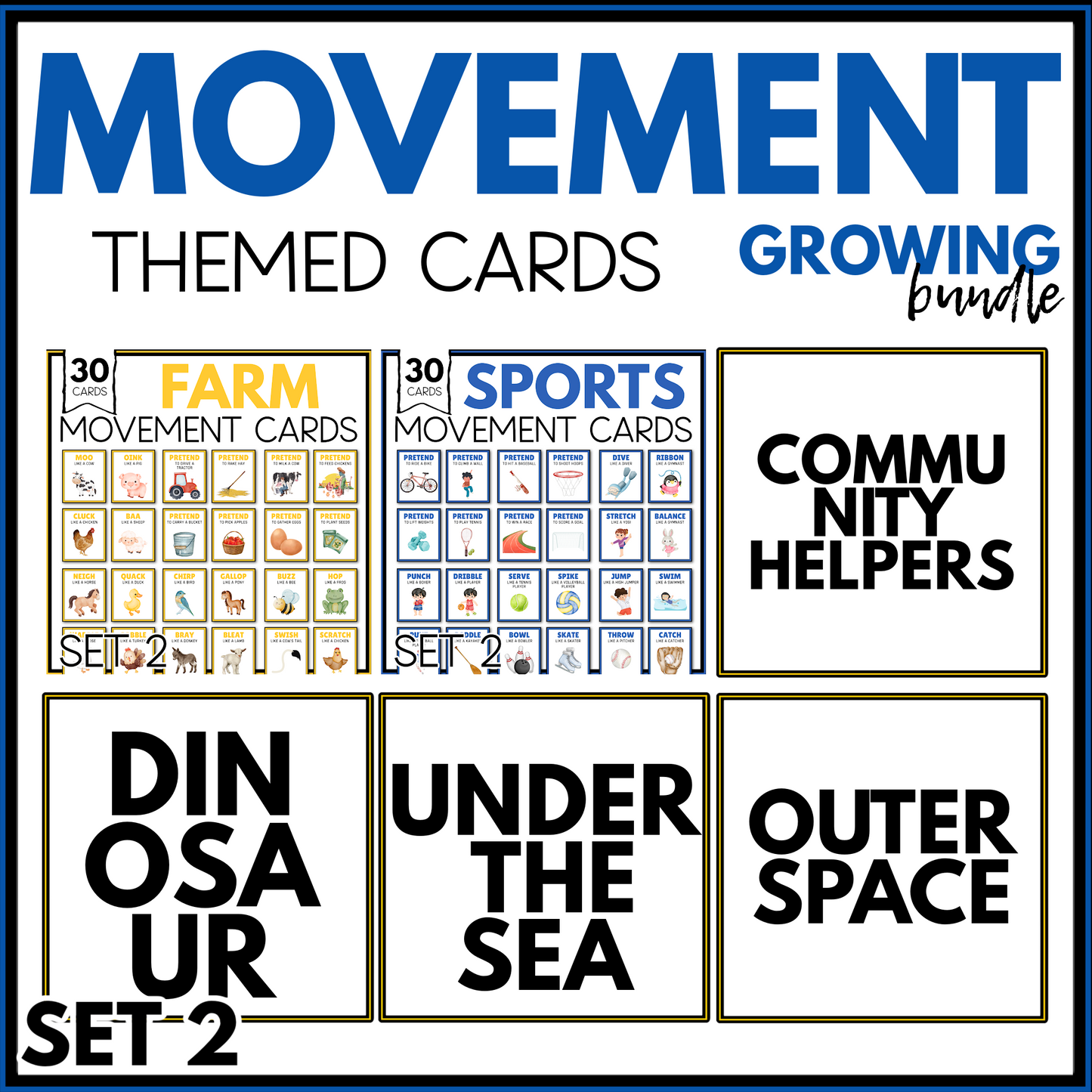 Themed Movement Cards Growing Bundle